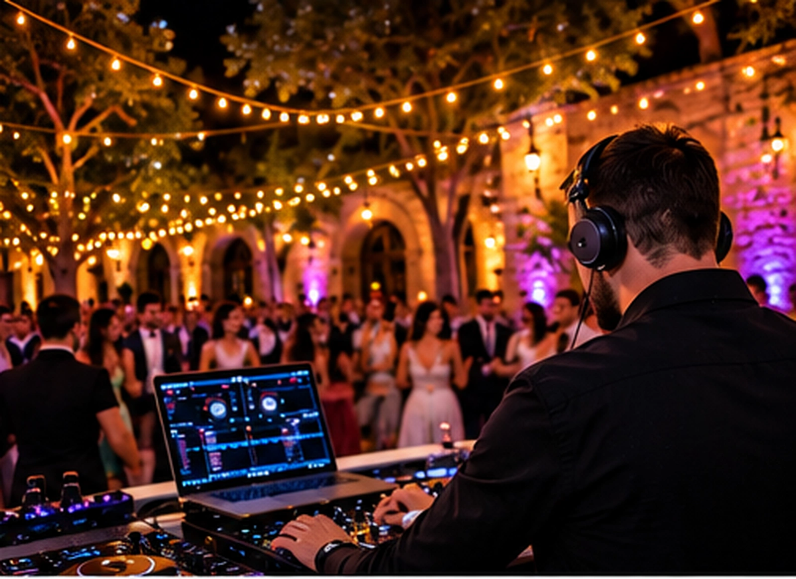 DJ profesional trabajando durante una boda en Barcelona