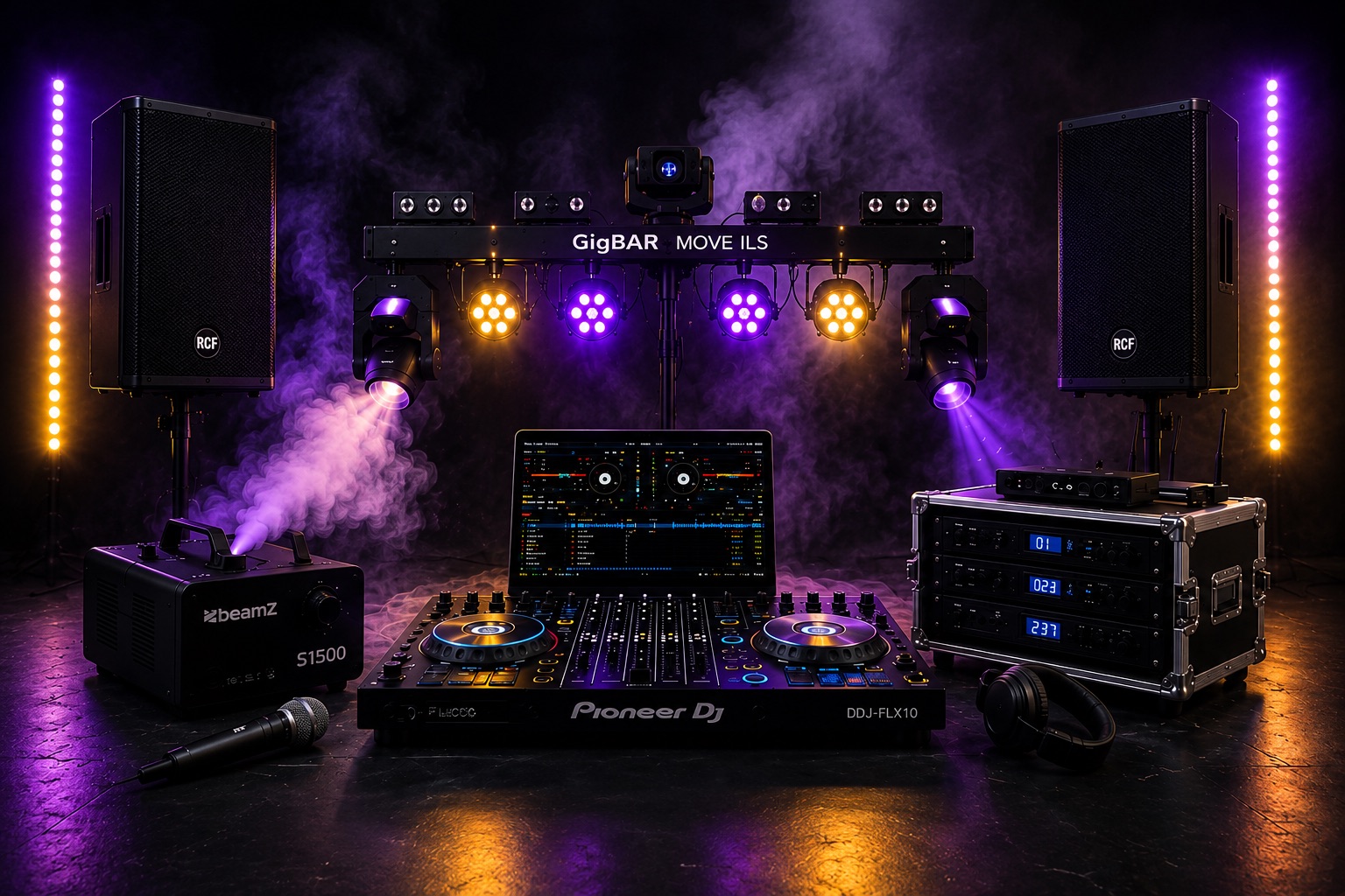 Equipo profesional de Discomóvil BCN con sonido, iluminación y DJ